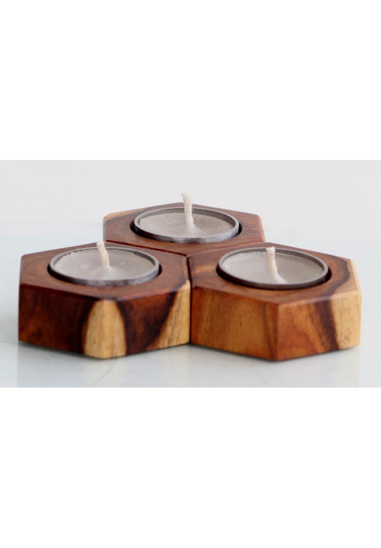 Tree Hex - Rose Wood - Set of Three Tree Hex - Rose Wood - Set of Three